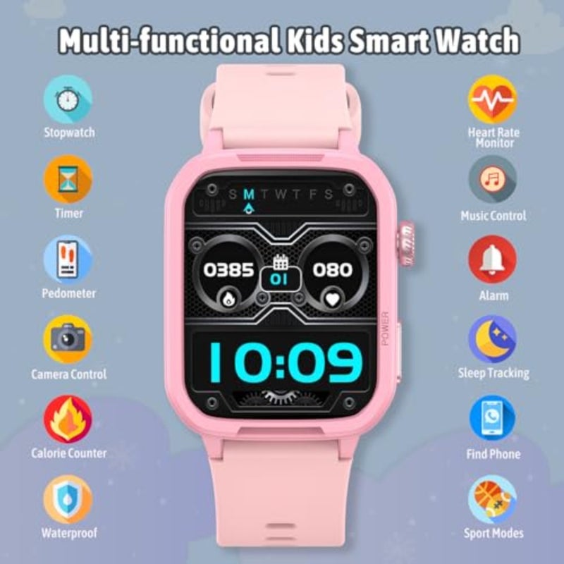 Smart Watch for,Fitness Tracker Smartwatch for Boys Girls Teens Gifts, Sleep Monitor Step Counter Pedometer DIY Watch Face Touch Screen - Image 2