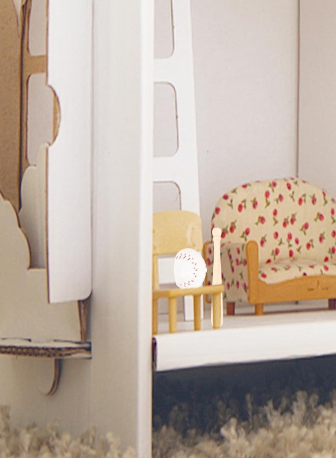 Garneck 2 Sets Miniature Baseball Bat and Glove Kit: Dollhouse Sports Decorations Accessories Simulation Tiny Baseball Cake Topper - Kids Birthday Party Favors Photography Props - Image 3