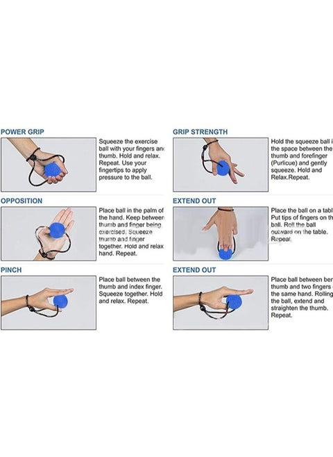 Secure Stress Balls on a String - 3 Pieces Hand Balls Climbing Ball Hand Training Device for Stress Relief, Hand Exercise, Strengthening, Rehabilitation - Silicone Handle Squeeze
