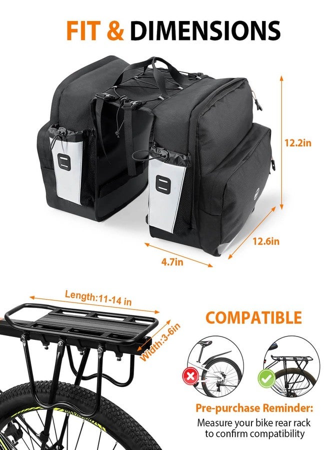NDakter Bike Panniers, 30L Waterproof Panniers Bike Bags for Rear Rack, Expandable Double Bicycle Trunk Saddle Bag with Reflective Strips,E-bike Accessories for Commute and Mountain Cycling Travel - Image 2