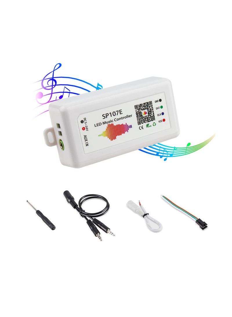 RGBZONE Bluetooth LED Controller, DC 5-24V SP107E LED Light Strip Controller, Support Music Sync, IC Chip for WS2812b WS2811 LED Strip, Matrix Panel, Module - Image 1