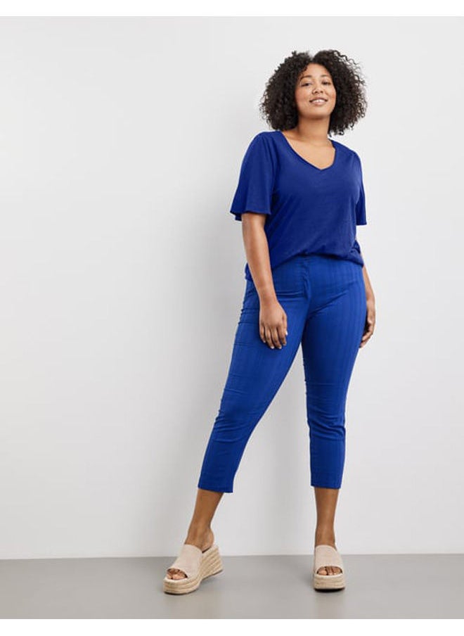 GERRY WEBER - 3/4-length trousers with a striped texture, Betty - Image 1