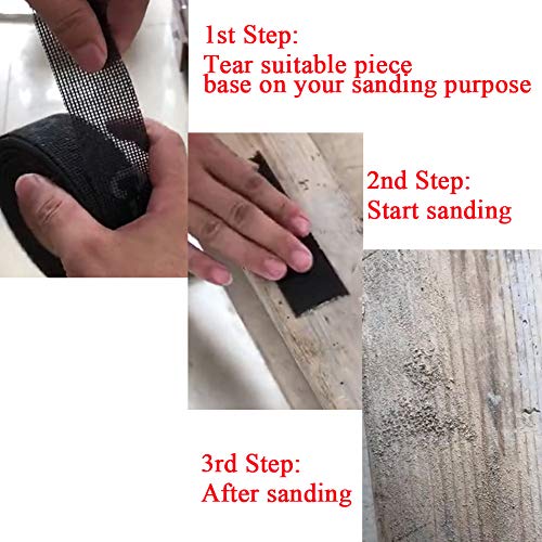 2FY2SW EMILYPRO Sanding Rolls/Plumbing Sanding Cloth 1.5" x 11yd (33 ft) / Plumber's Double Side Open Mesh/Aluminum Oxide Grit #180-1Roll - Image 4