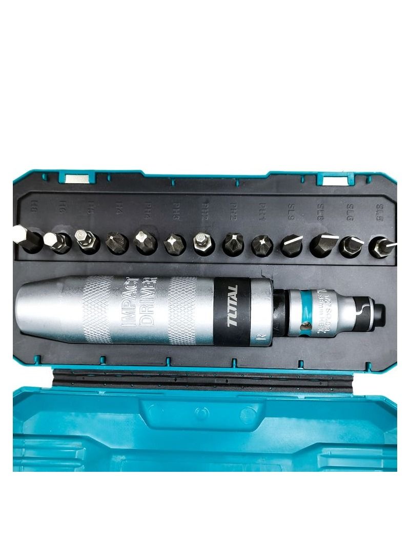 TOTAL T0TAL-THIDS1301 13 Pcs Impact Driver Set High Quality Screwdriver Set CrV Steel - Image 2