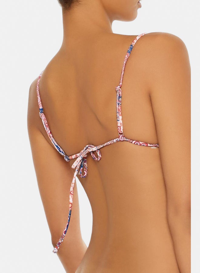 FOREVER 21 Boho Paisley Picot-Trim Triangle Bikini Top - Image 4