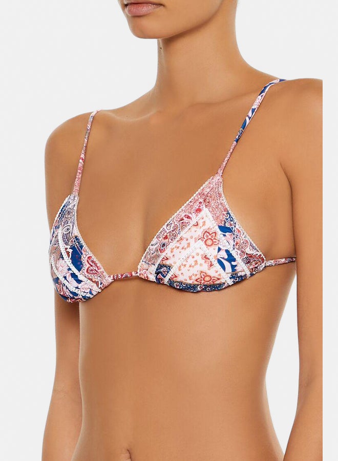 FOREVER 21 Boho Paisley Picot-Trim Triangle Bikini Top - Image 3