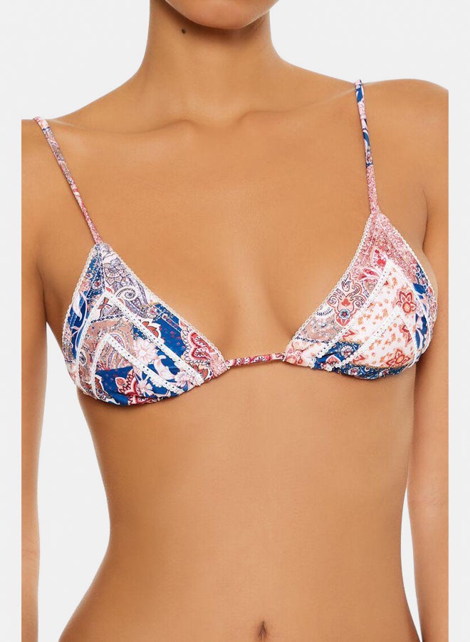 FOREVER 21 Boho Paisley Picot-Trim Triangle Bikini Top - Image 2