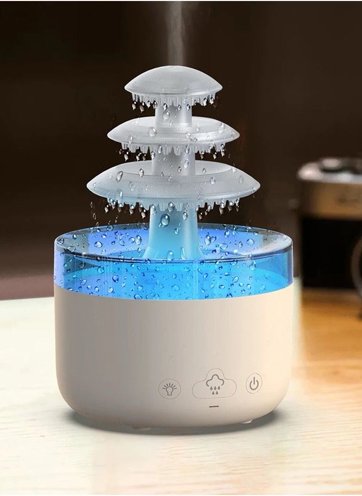 Rain Cloud Humidifier,7 Color Changing Mushroom Rain Humidifier,Simulated Cloud and Rain Diffuser For Office, Bedroom Home Quiet Air Purification Humidifier USB