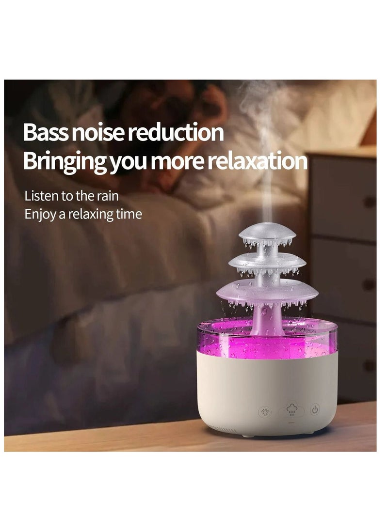 Rain Cloud Humidifier,7 Color Changing Mushroom Rain Humidifier,Simulated Cloud and Rain Diffuser For Office, Bedroom Home Quiet Air Purification Humidifier USB
