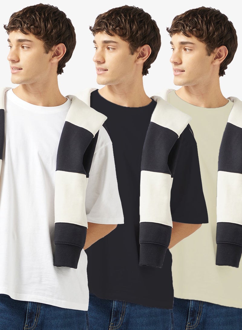 Seventy Five Basics Pack of 3 Oversized T-Shirt - Image 1