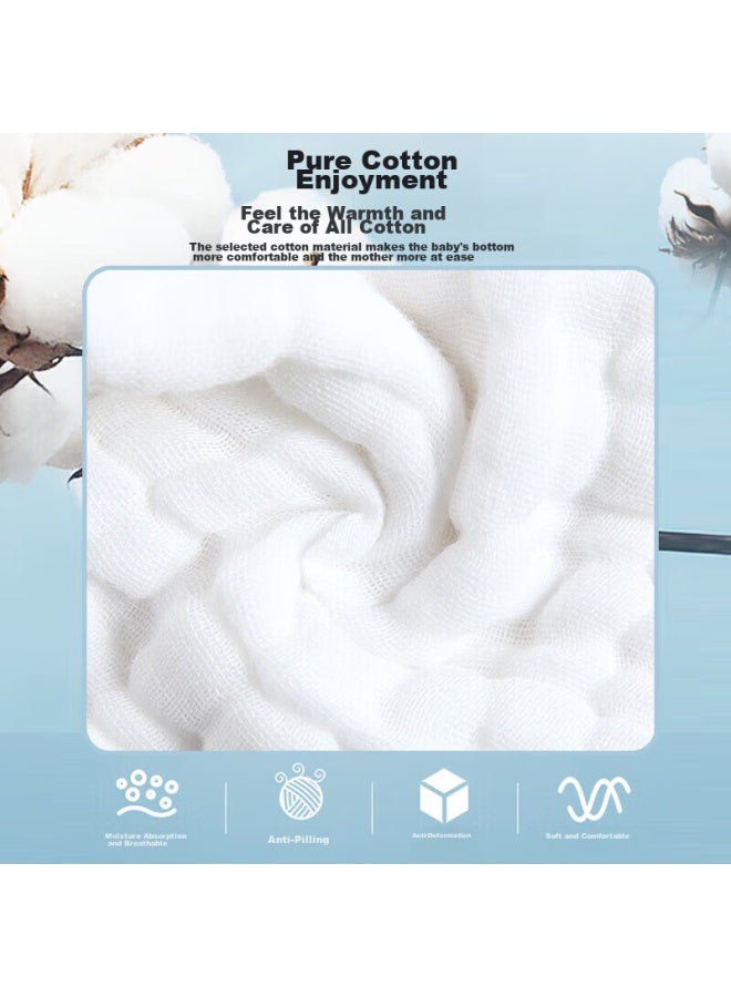 9i9 Baby Diapers, Pure Cotton Washable Gauze, High-density Thickened Diapers, 6-pack, Newborn, 12-layer Gauze, 100 - Image 1