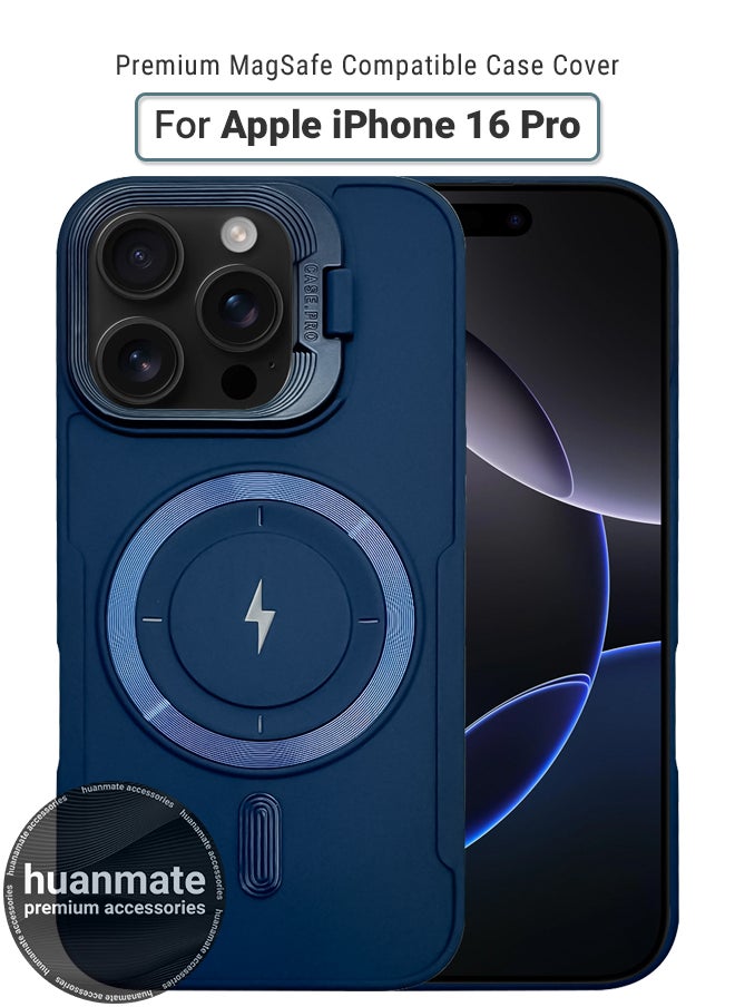 huanmate Apple iPhone 16 Pro MagSafe Case Dark Blue- High Quality Strong Magnet, Wireless Charging Compatible, Shockproof Protection, Ultra Slim Anti-Scratch Magnetic Cover for Apple iPhone 16 Pro  - Image 1