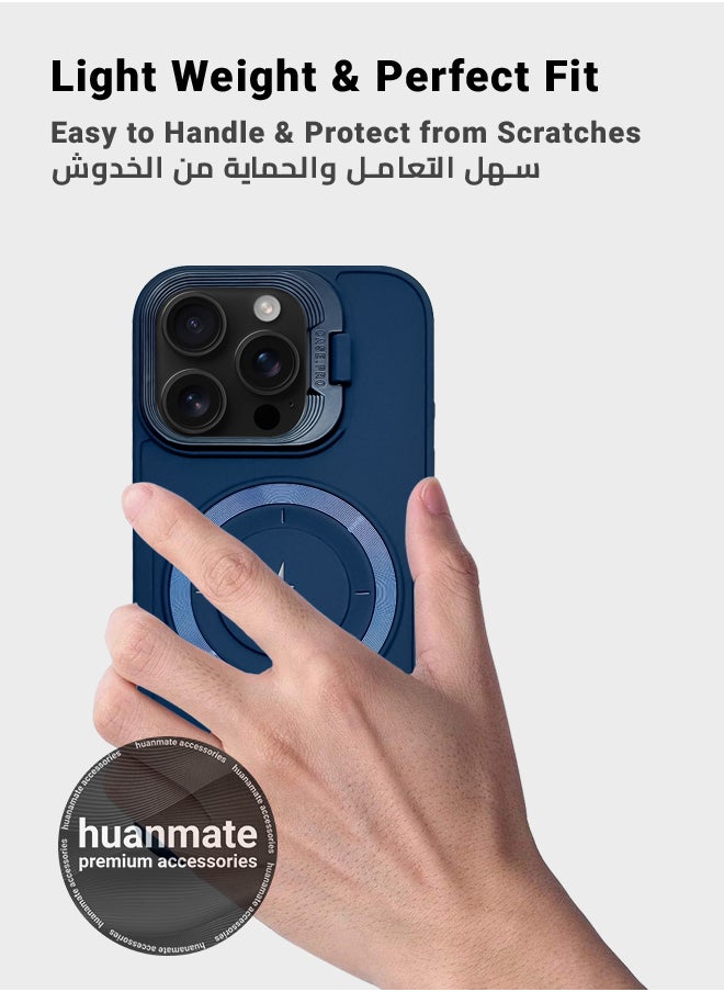 huanmate Apple iPhone 16 Pro MagSafe Case Dark Blue- High Quality Strong Magnet, Wireless Charging Compatible, Shockproof Protection, Ultra Slim Anti-Scratch Magnetic Cover for Apple iPhone 16 Pro  - Image 3
