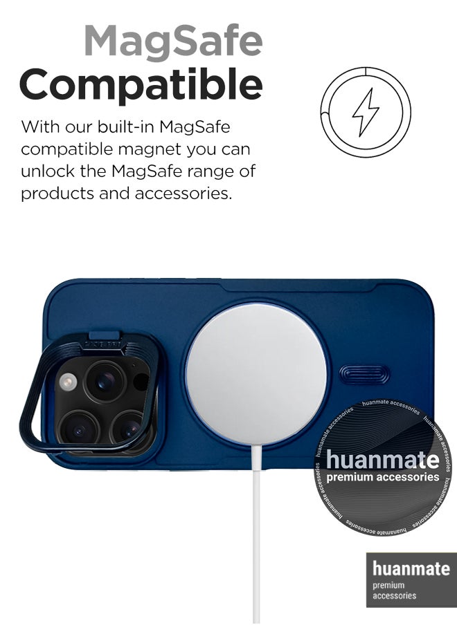 huanmate Apple iPhone 16 Pro MagSafe Case Dark Blue- High Quality Strong Magnet, Wireless Charging Compatible, Shockproof Protection, Ultra Slim Anti-Scratch Magnetic Cover for Apple iPhone 16 Pro  - Image 5
