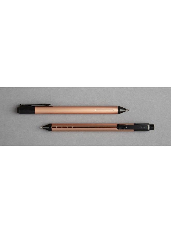 TUL ® Fine Writing Solid Metal Barrel Ballpoint Pen With 2 Refills Medium Point 1.0 Mm Rose Gold Barrel Black Blue Ink - Image 5