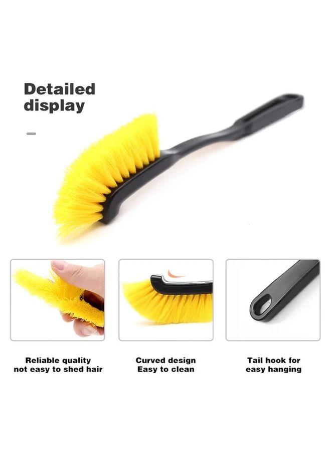 Durable Long Handle Car Wheel Hub And Tire Cleaner Brush With Soft Bristles Ergonomic Grip For SUVs Trucks Cars Interior Exterior Cleaning Tool Hub Brush 1pc - Image 3