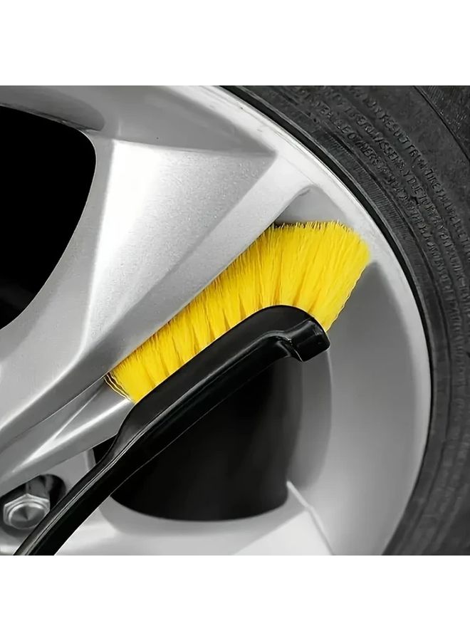 Durable Long Handle Car Wheel Hub And Tire Cleaner Brush With Soft Bristles Ergonomic Grip For SUVs Trucks Cars Interior Exterior Cleaning Tool Hub Brush 1pc - Image 1