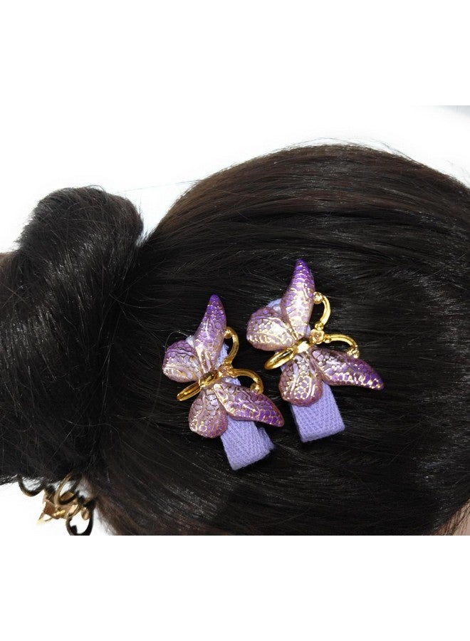 ARYANSH SHOPPE 3D Shining Butterfly Hairs Clips,Hair Claw Clips,Acrylic Resin Alligator Hair Clip For Women Hair Accessories (Assorted Color) (Pack of Pair 4) - Image 5