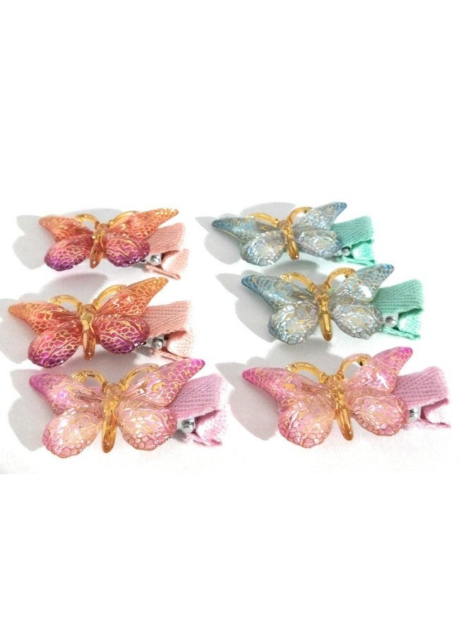 ARYANSH SHOPPE 3D Shining Butterfly Hairs Clips,Hair Claw Clips,Acrylic Resin Alligator Hair Clip For Women Hair Accessories (Assorted Color) (Pack of Pair 4) - Image 3