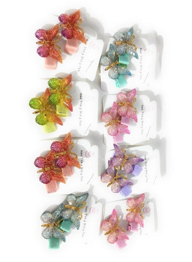 ARYANSH SHOPPE 3D Shining Butterfly Hairs Clips,Hair Claw Clips,Acrylic Resin Alligator Hair Clip For Women Hair Accessories (Assorted Color) (Pack of Pair 4) - Image 2