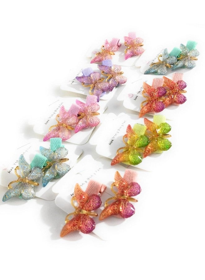 ARYANSH SHOPPE 3D Shining Butterfly Hairs Clips,Hair Claw Clips,Acrylic Resin Alligator Hair Clip For Women Hair Accessories (Assorted Color) (Pack of Pair 4) - Image 1