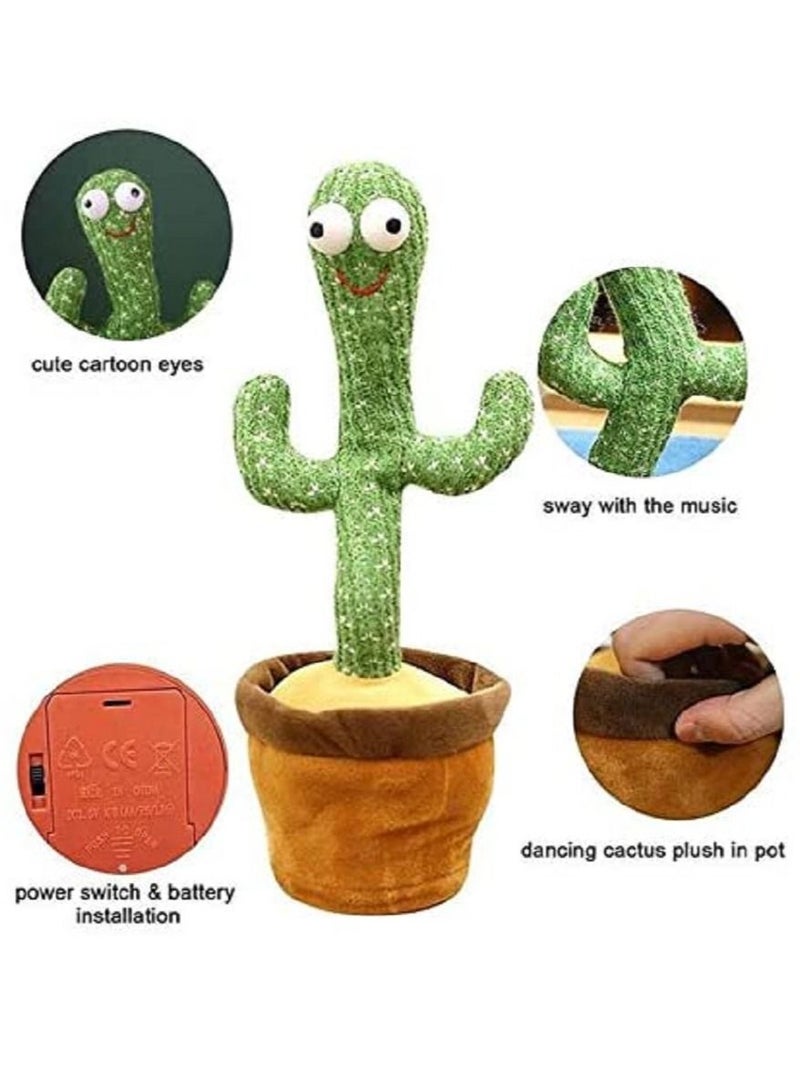 Electronic Dancing Talking Cactus Toy Creative Educational Funny Kids Cactus Singer Toy  - Image 1