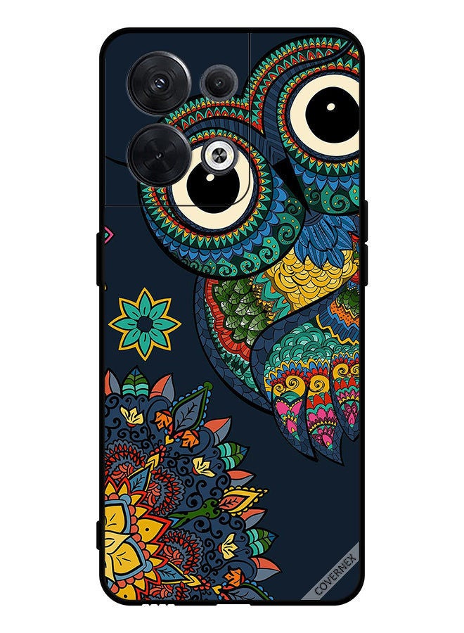 Protective Case Cover For Oppo Reno8 Floral Owl