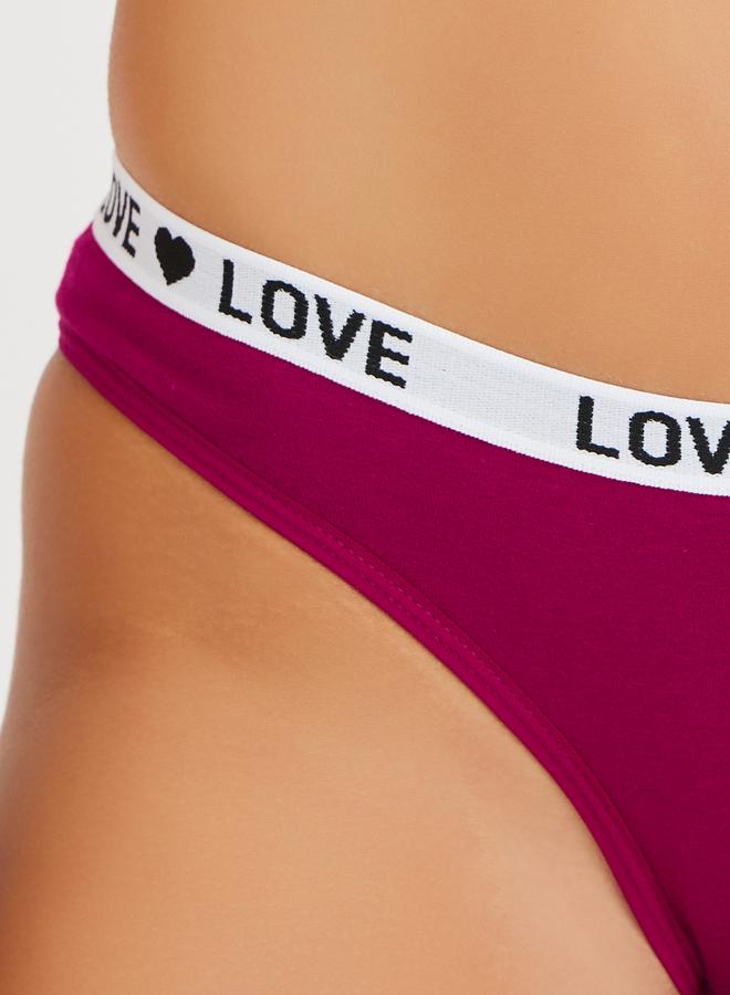 Styli Pack of 3 - Solid Bikini Briefs with Jacquard Text Waistband - Image 4