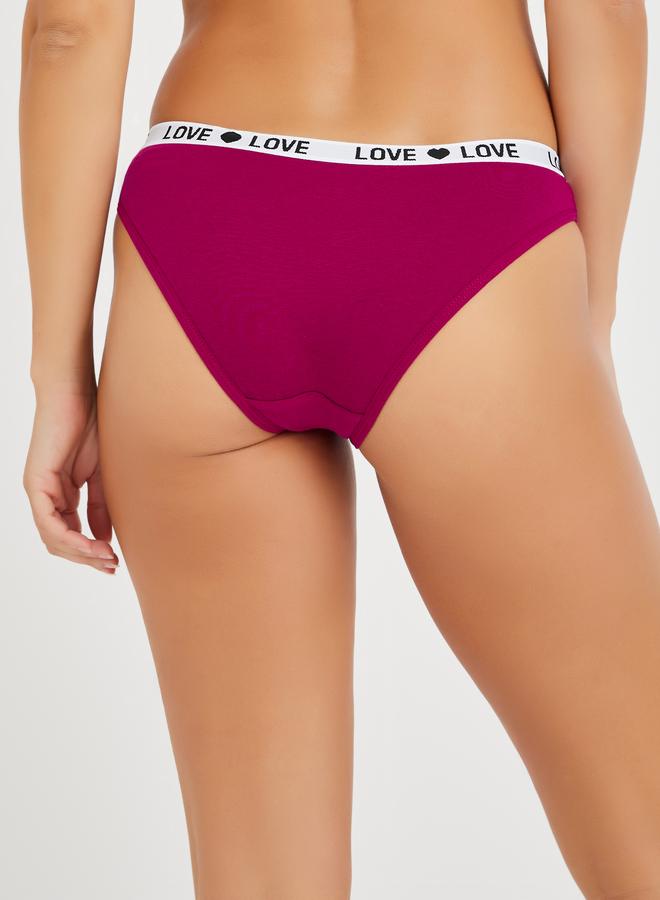 Styli Pack of 3 - Solid Bikini Briefs with Jacquard Text Waistband - Image 5