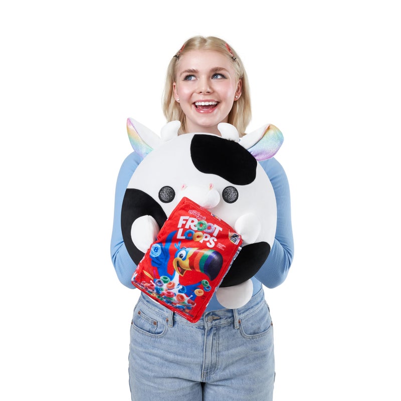 Snackles (Froot Loops) Cow Super Sized 14 inch Plush by ZURU, Ultra Soft Plush, Collectible Plush with Real Licensed Brands, Stuffed Animal - Image 3