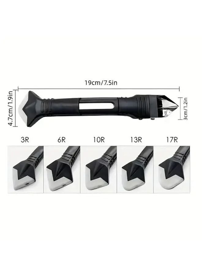 5 In 1 Black Caulk Removal Tool Kit Sealant Scraper Glue Spreader For Kitchen Bathroom - Image 4
