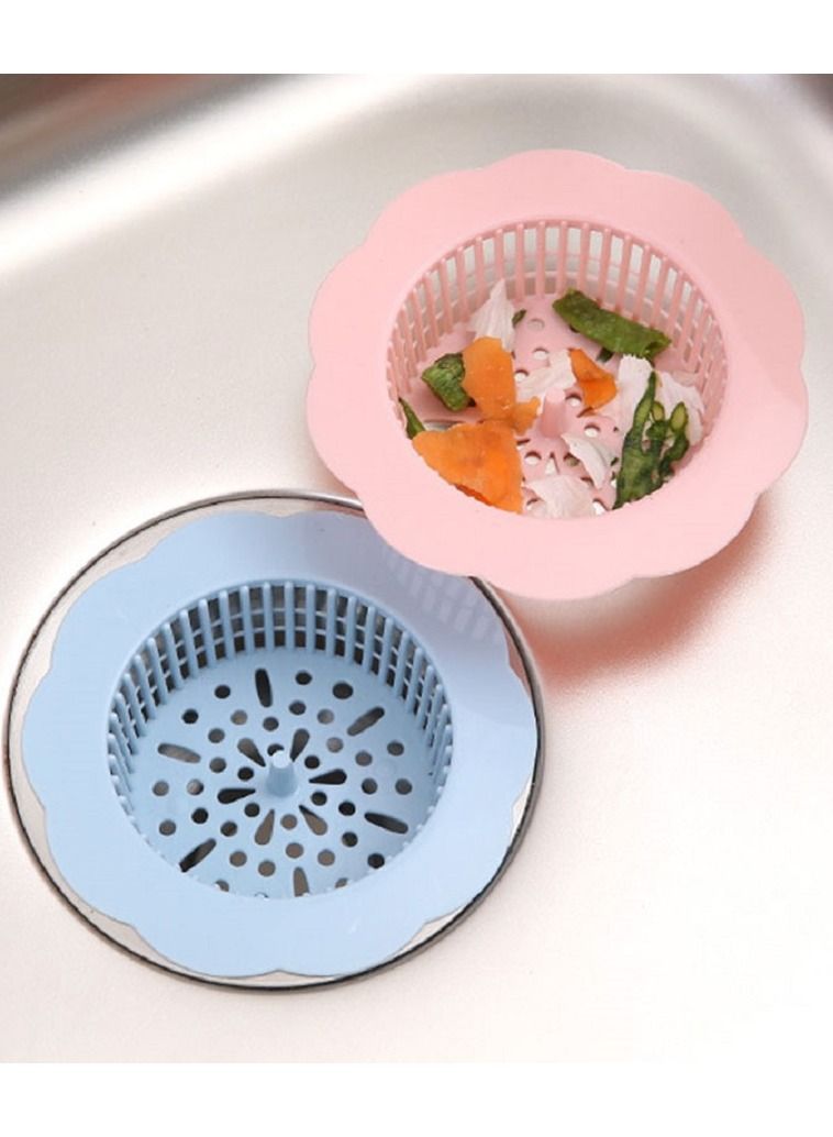 MARGOUN Sink Strainer Flower Shape Anti Clogging Filter Drainer Basket Cover Waste Hair Stopper for Kitchen Bathroom Pink  - Image 3