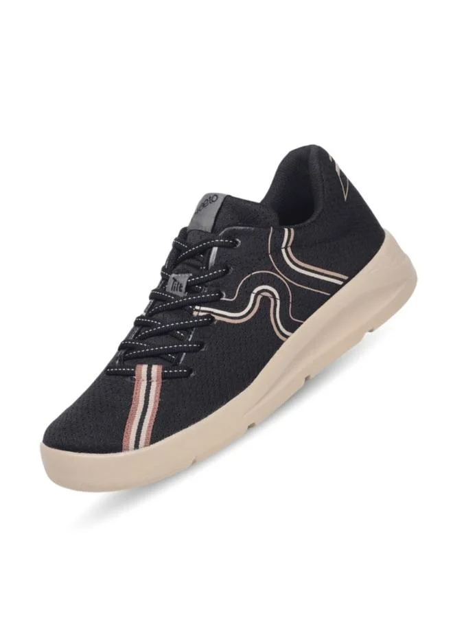 PLAETO Womens Black and Beige Casual Sneakers
