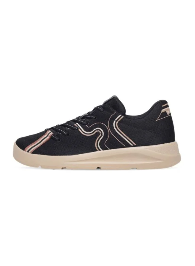 PLAETO Womens Black and Beige Casual Sneakers