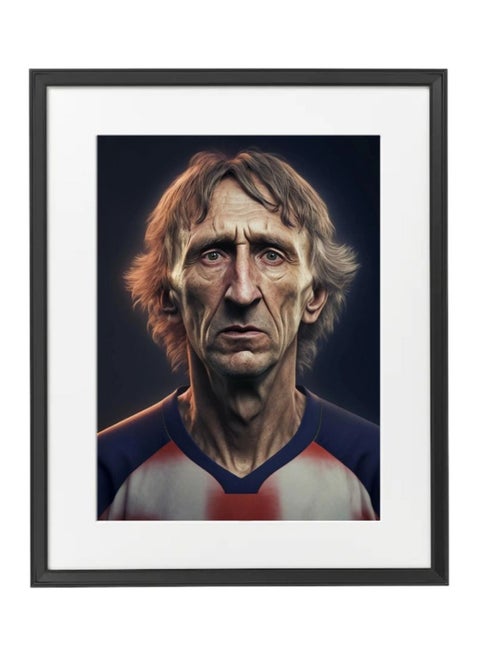 Luka Modric OLD AI Generated, Artificial Intelligence, Poster with Frame 50x40cm