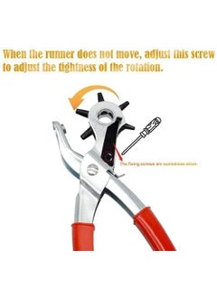 Limbjal Limbjal Multipurpose revolving leather belt hole Punch Plier 6 size Hole Punch Hand Tool for beltwatchbanddog collarsFabricLeather Craft BeltWatch BandsBags  - Image 3