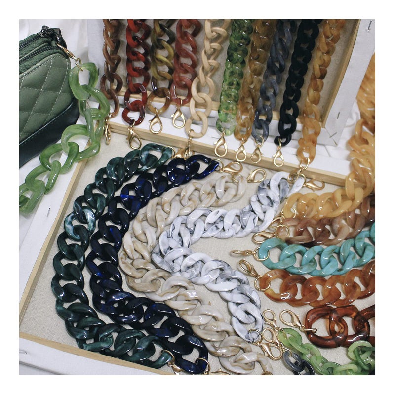 AUMEY Handbag Chain Straps Acrylic Purse Chain Strap Fashionable Replacement Purse Clutches Handles for Purse Handbags DIY Crafts, 19 inch of Each (MSL02- Leopard print) - Image 5