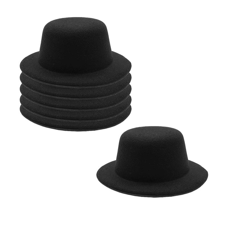 6 pcs 335 W Black Mini Formal Hats Miniature Hats for DIY Crafts Hair Accessories Decorate