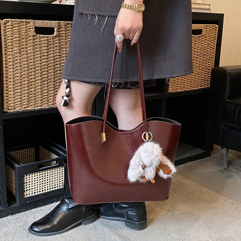 Large Capacity Tote Bag for Women 2026 Spring Summer Commute Minimalist Casual Hand & Shoulder Bag - Image 4
