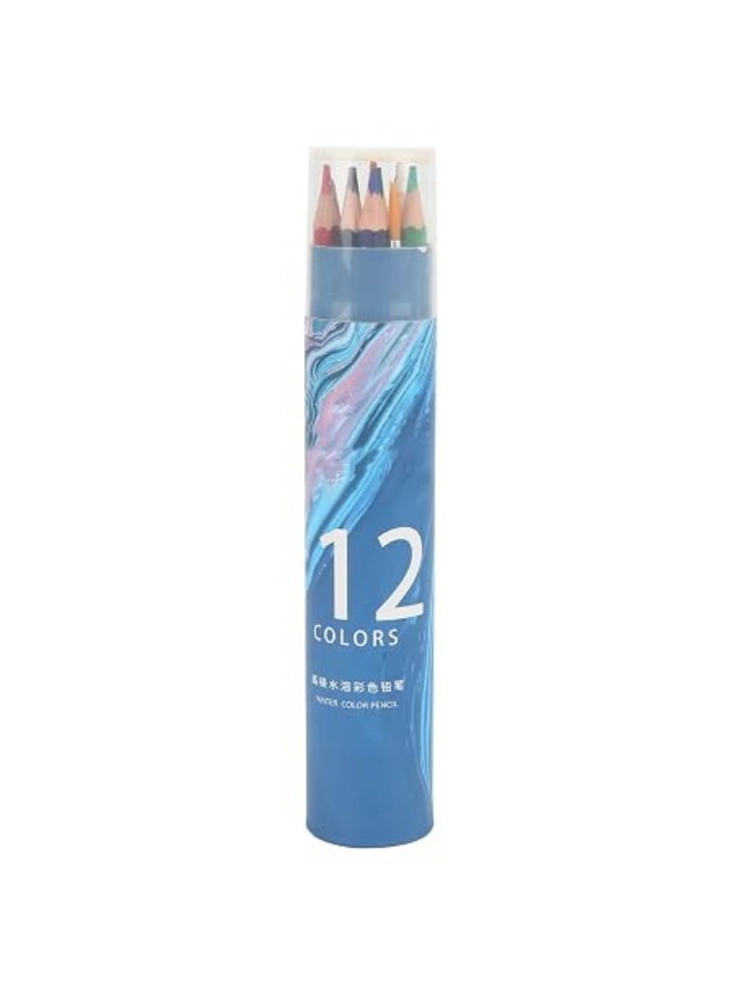 12 Colors Watercolor Pencils Set with Brush, Drawing Pencils in Tube - Image 1
