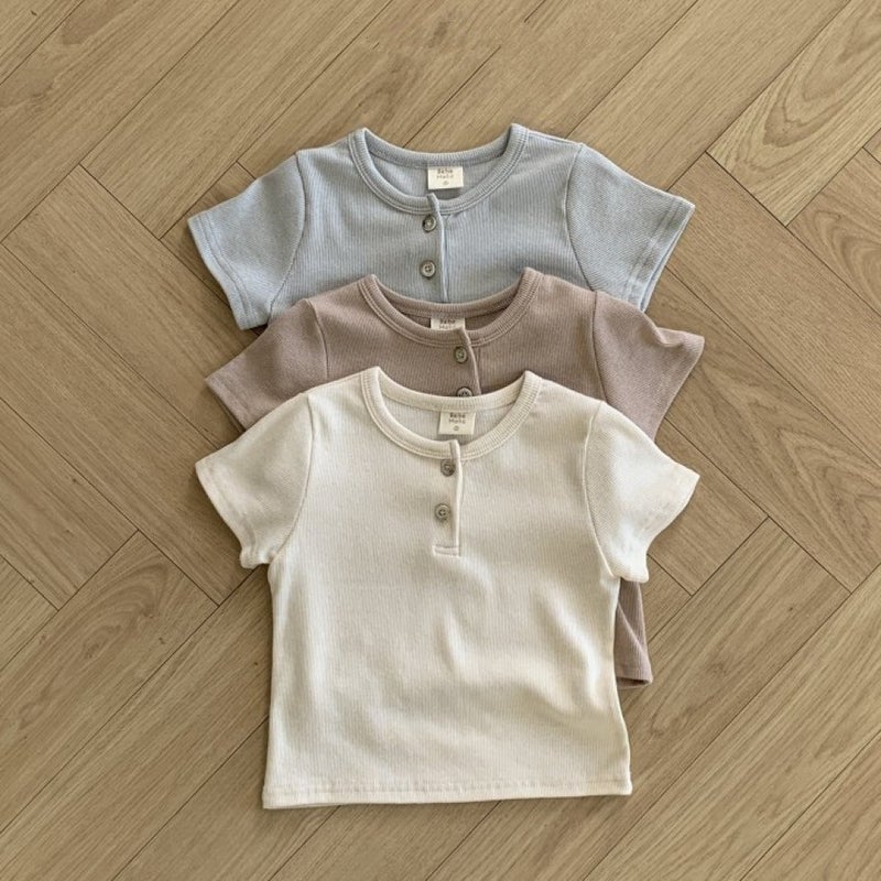 Baby Clothes Thin 2025 Summer Korean Style Kidsren'S Clothing Kidsren'S Summer Clothing Baby Open Button T-Shirt Boys Summer Tops - Image 2