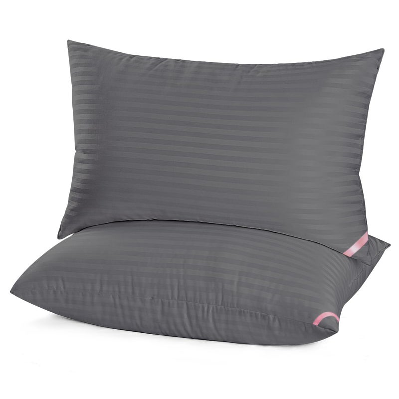 EIUE Bed Pillows for Sleeping 2 Pack Queen Size 20 x 30 Inchesï¼ŒSuper Soft Down Alternative Microfiber Filled Pillows,Pillows for Side and Back Sleepers,Black