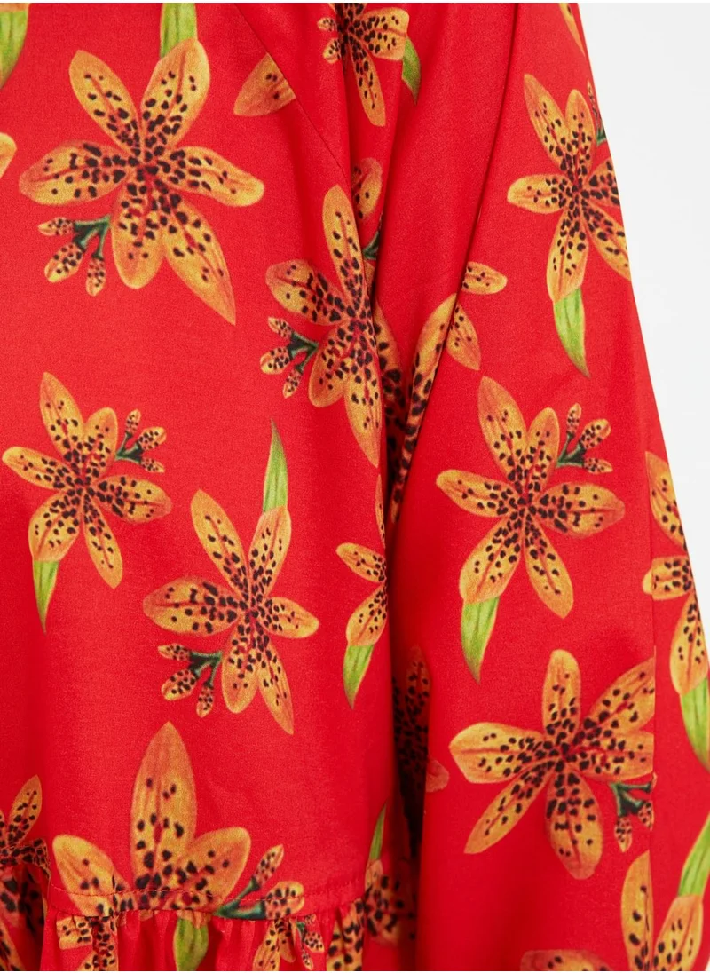 trendyol Crew Neck Printed Dress