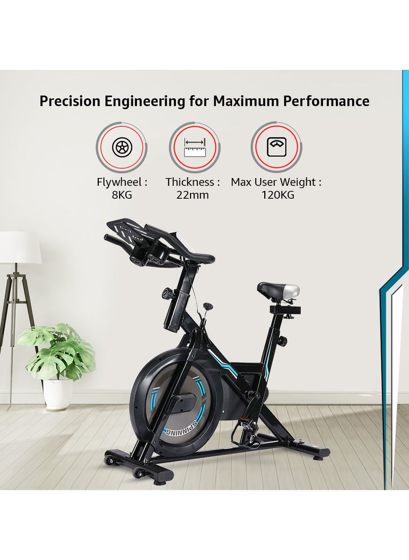 PowerMax Fitness PowerMax Fitness Bs-150 Spin Exercise Bike For Home Use [10Kg Flywheel,Max User Weight 110Kg,Lcd Display,Belt Drive,3Pc Crank,Anti-Slip Pedal&Adjustable Seat] 1 Year Manufacturer Warranty,Black  - Image 4