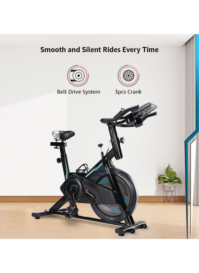 PowerMax Fitness PowerMax Fitness Bs-150 Spin Exercise Bike For Home Use [10Kg Flywheel,Max User Weight 110Kg,Lcd Display,Belt Drive,3Pc Crank,Anti-Slip Pedal&Adjustable Seat] 1 Year Manufacturer Warranty,Black  - Image 5