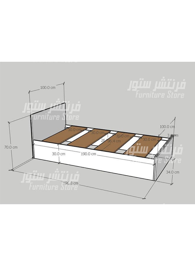 Furniture Store Modern bed - width 100 cm, length 190 cm, from Furniture Store.  - Image 2