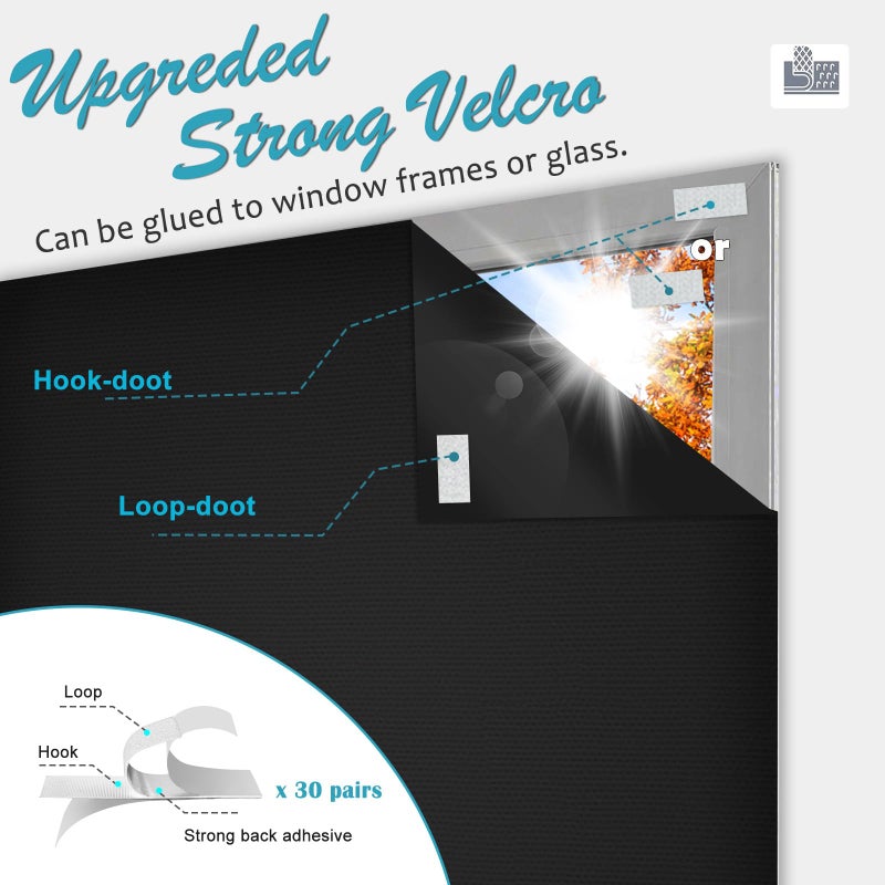 Changshade Portable Shades for Windows, Travel Stick On Blackout Curtains No Drill 100% Black Out, Blackout Window Cover Temporary Blinds for Baby, Nursery, Bedroom, 57" Width X 118" Heiht - Image 4
