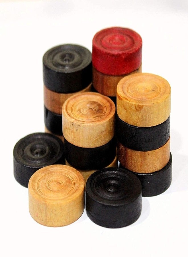 CanBee Carrom Playing Coins and Powder for Kids and Adult | Wooden Coins, Acrylic, Transparent Plastic | with Free 1 Striker Set of 20 and 24 (20 Wood Coins) - Image 2