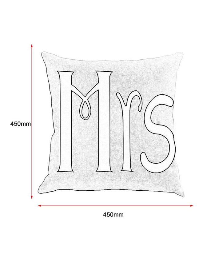 Generic Romantic Letter Printed Pillow Case Black/White  - Image 2