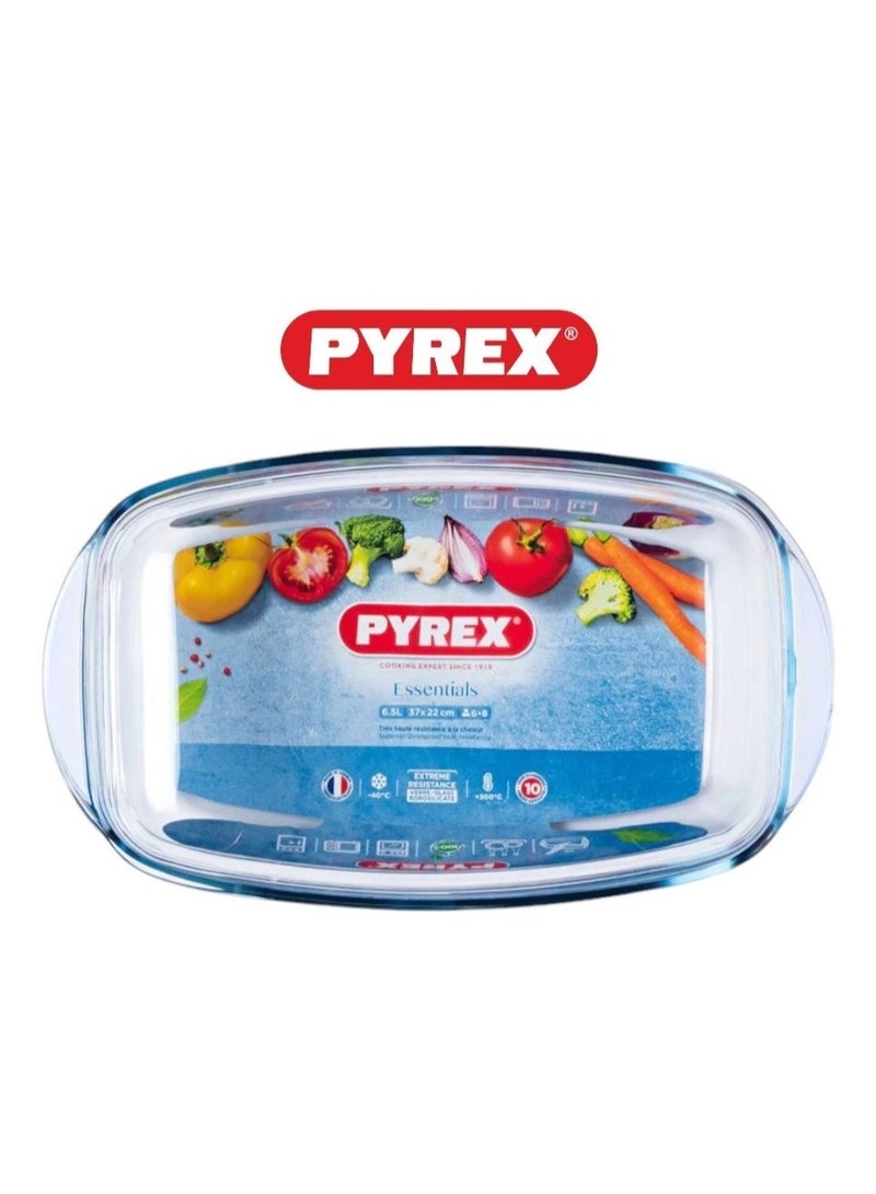 Pyrex Essential Casseroles Rectangular 6.5L - Versatile Borosilicate Glass Dish for Baking, Roasting, and Serving Clear - Image 2